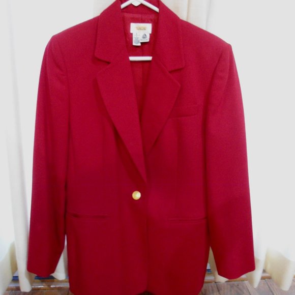 Talbots Red Blazer Single Button for Business Career Size 8 - Picture 7 of 12